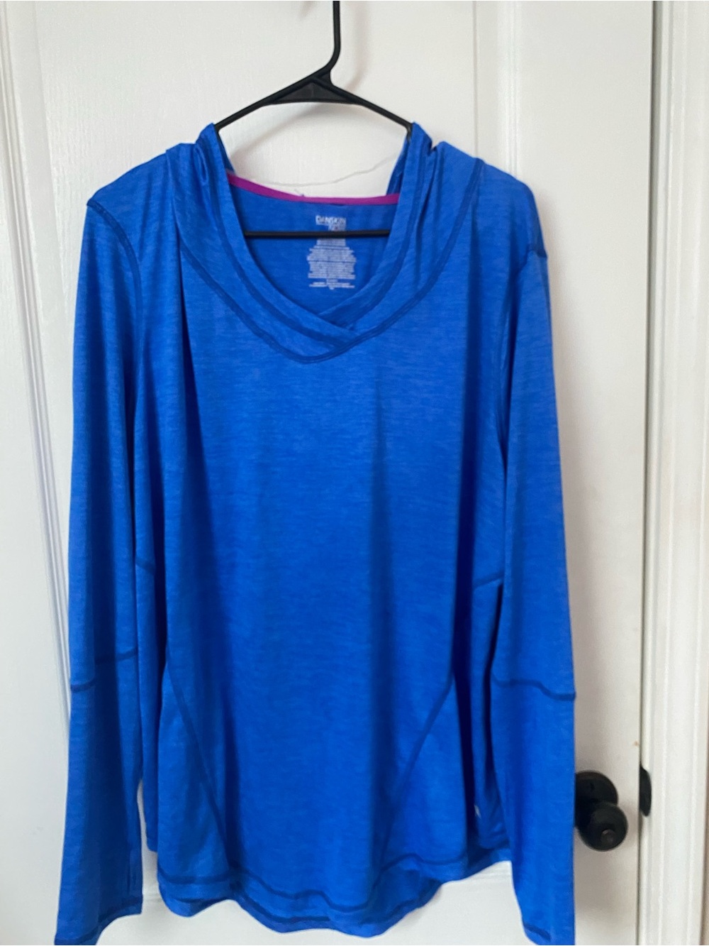 Danskin Royal Blue Hooded Cowl Neck Women's Sweater